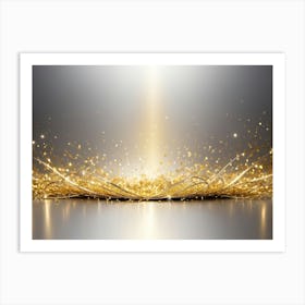 Christmass style sparkling silver gold background Art Print