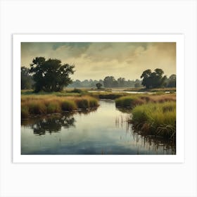 Sunrise Over Marsh Art Print