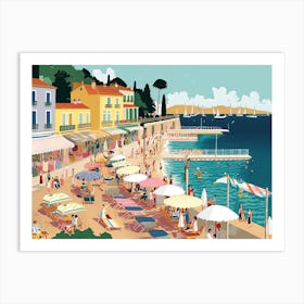 French Riviera Vintage Landscape 2 Art Print