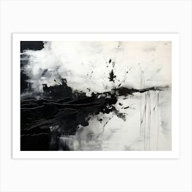 Cosmic Symphony Abstract Black And White 5 Art Print