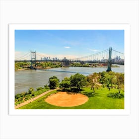 Bridge and Baseball Diamond in New York City Art Print