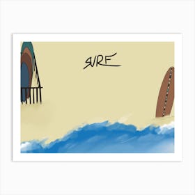 Surfboards In The Sand Art Print