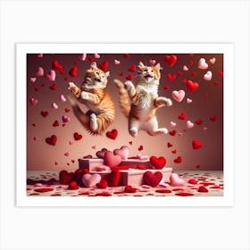 Valentine'S Day Cats Art Print