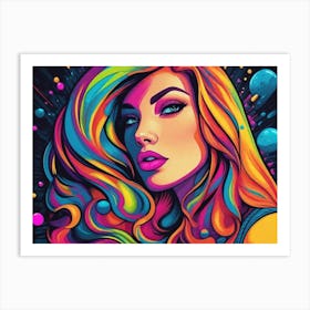 Portrait in sharp colors Art Print