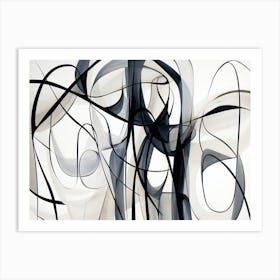 Abstract Black And White Painting 3 Art Print