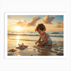 Starfish On The Beach 1 Art Print