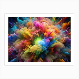 Abstract Colorful Explosion Of Paint Art Print