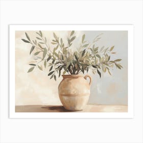 Olive Plants In A Vase Art Print