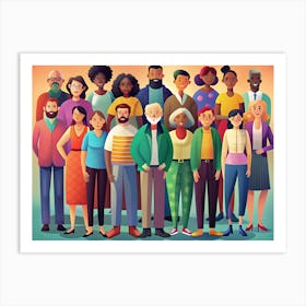 Diverse Group Of People Standing Together Art Print