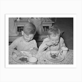 Boys Eating Their Lunch At The Wpa (Work Projects Administration) Nursery School At Casa Grande Valley Farms Art Print