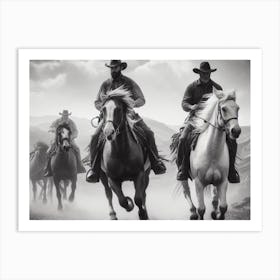Cowboys On Horseback Art Print