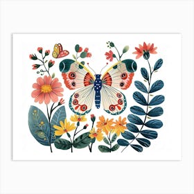 Little Floral Butterfly 3 Art Print