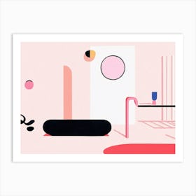 Pink Living Room Art Print