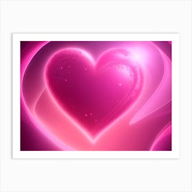 A Glowing Pink Heart Vibrant Horizontal Composition 42 Art Print