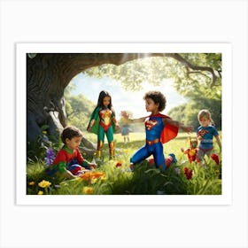 Superman And His Friends 1 Art Print