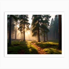 Morning In A Pine Forest Art Print