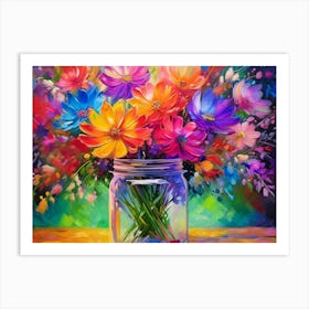 Flowers In A Jar Art Print