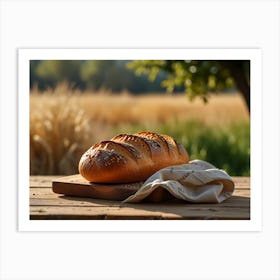 Bread On A Wooden Table 2 Art Print