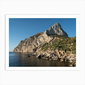 Cliffs, sea and the Peñón de Ifach in Calpe Art Print