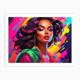 Woman In A Colorful Jacket Art Print