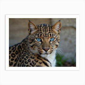 Leopard With Blue Eyes Art Print