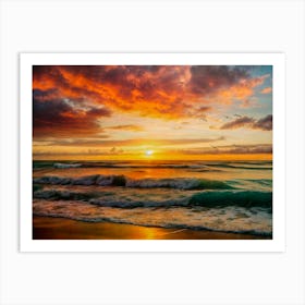 Sunset At The Beach Art Print