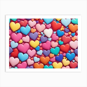 Colorful Hearts 5 Art Print