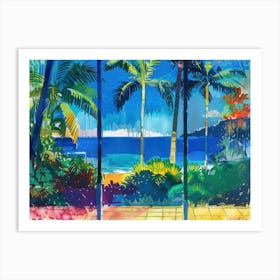 Honolulu From The Window View Painting 3 Art Print