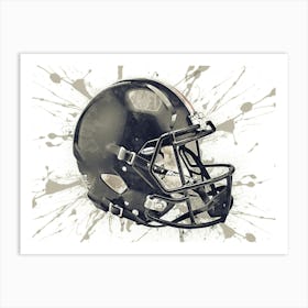 Ohio State Buckeyes Black NCAA Helmet Poster Art Print