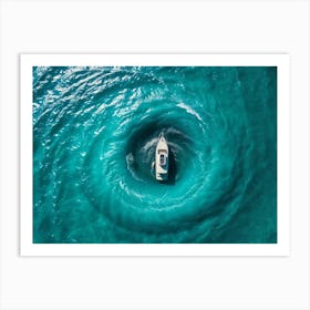 Boat In The Ocean Art Print