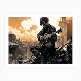 Man With A Guitar 10 Art Print