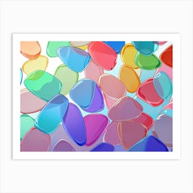 Colorful Glass Pebbles Art Print