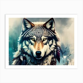 Native American Wolf 2 Art Print