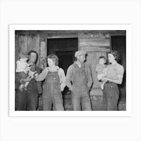 Two Young Couples With Their Children, These Are Migratory Berry Pickers Near Ponchatoula, Louisiana By Russell Lee Art Print