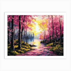 Sunset In The Forest 15 Art Print