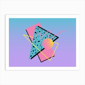 Memphis Pattern Retro Dreamwave 80s Nostalgia Artwork Art Print