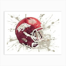 Arkansas Razorbacks NCAA Helmet Poster Art Print