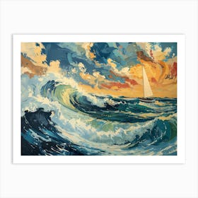 Sailboat In The Ocean Art Print