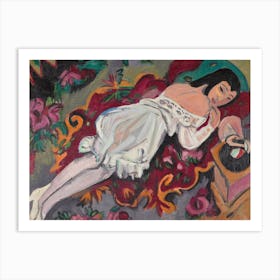 Girl In White Chemise, Ernst Ludwig Kirchner Art Print