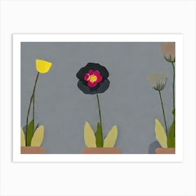 Flowers In Pots Art Print