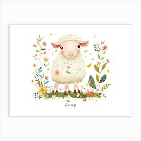 Little Floral Sheep 2 Poster Art Print