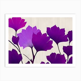 Purple Ginkgo Leaves 1 Art Print