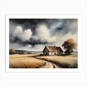 Cloud Oil Painting Farmhouse Nursery French Countryside (14) Art Print