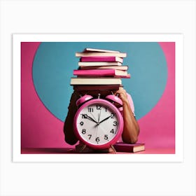 Alarm Clock With Books Art Print