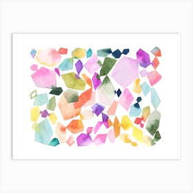 Watercolour Crystals And Gems Art Print