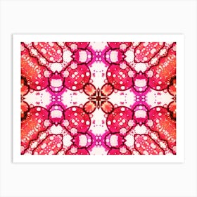 Pattern And Texture Red Flower Watercolor And Alcohol Ink 2 Art Print