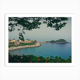 View From A Hill Overlooking The Sea Art Print