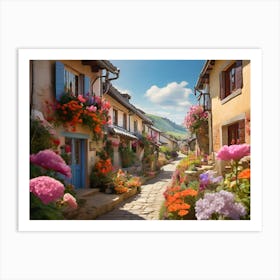 Village In France paintings art print Art Print