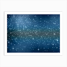 Winter Blues Shining Star Background Art Print