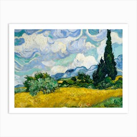 Cypresses In The Wheat Field Art Print